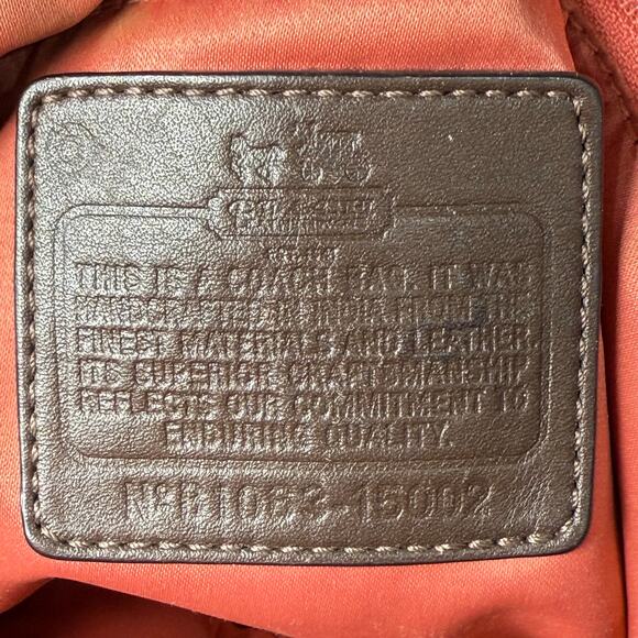 Coach Brown Leather Gold Distressed Hobo Bag Purse McBling Boho Y2k 2000s - Picture 15 of 15